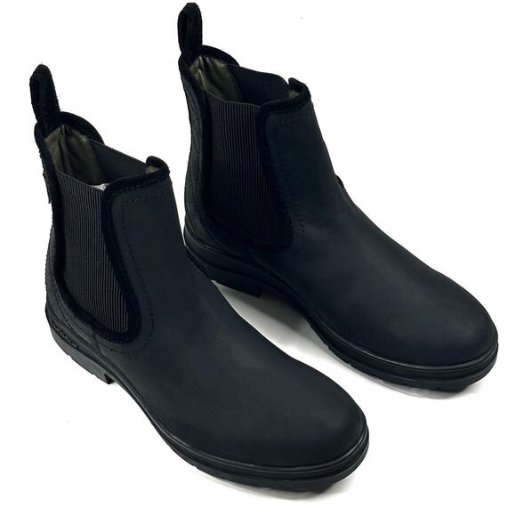 Barbour Birch Womens Waterproof Black Leather Chelsea Boot Size 8UK/10US New - Picture 1 of 14